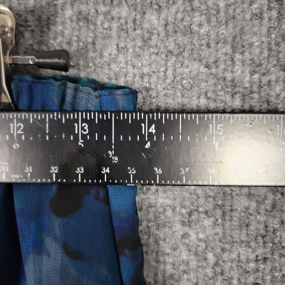 COLDWATER CREEK Reversible Blue Artsy Watercolor Teal Leopard Skirt SIZE XS 4-6 - Picture 9 of 10